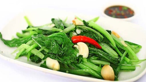 Rau cải xanh xào tỏi